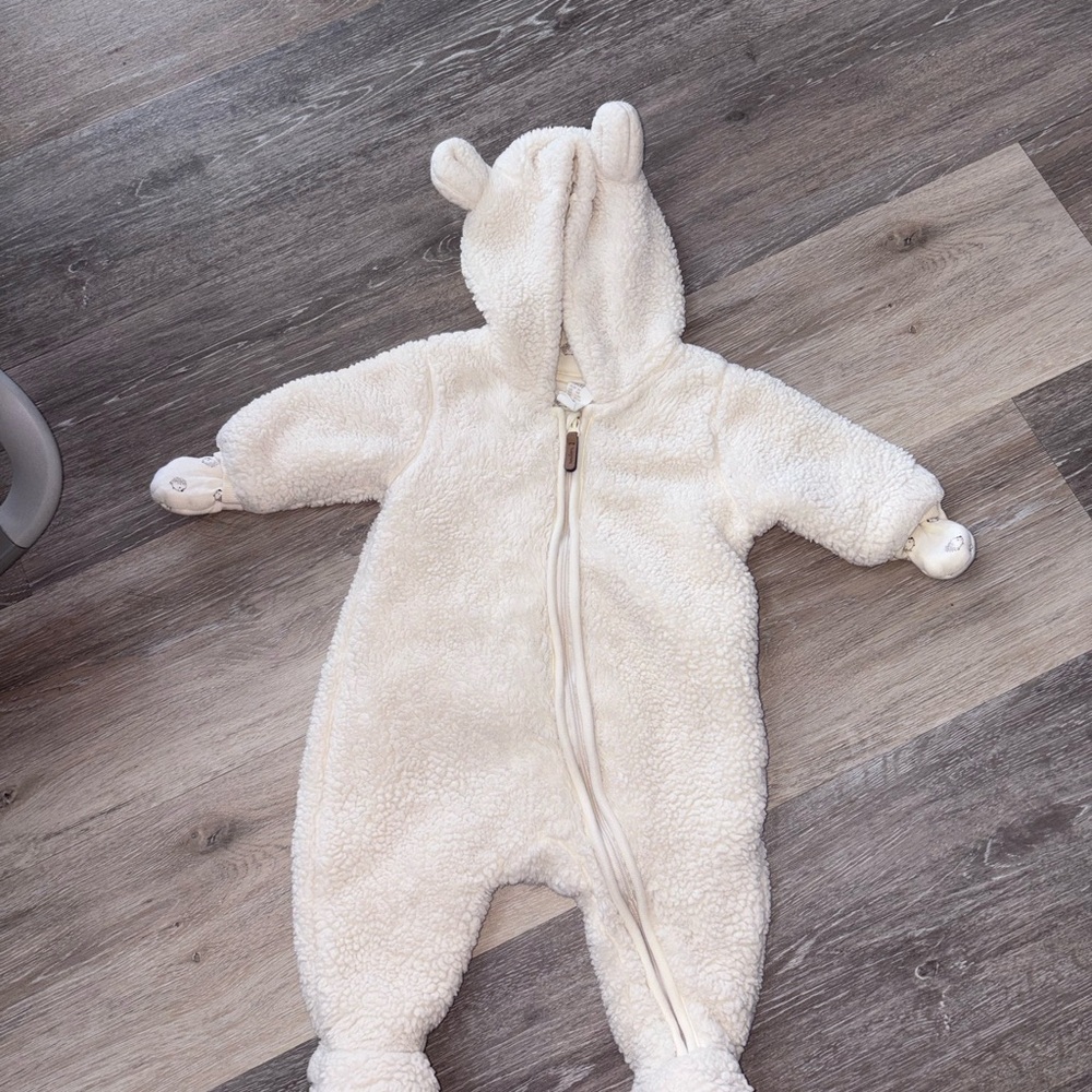 H&M Cream Fleece Baby Bodysuit